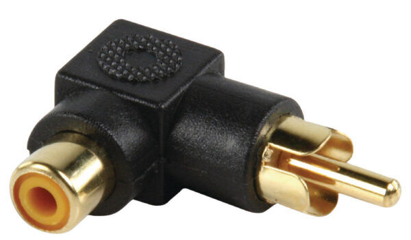 Stereo-Audio-Adapter 90˚ Haaks RCA Male - RCA Female Zwart