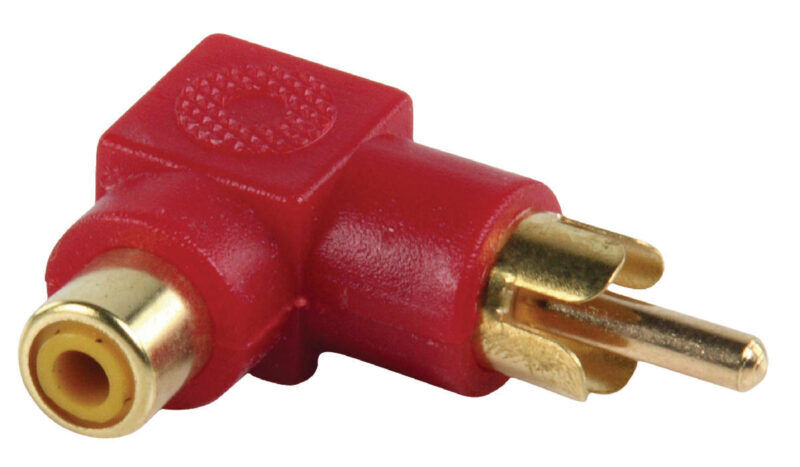 Product thumbnail Stereo-Audio-Adapter 90˚ Haaks RCA Male - RCA Female Rood