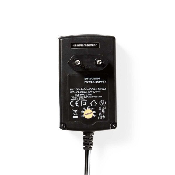 Universele Voedingsadapter 2,25A  3/4,5/6/7,5/9/12 VDC - Afbeelding 3
