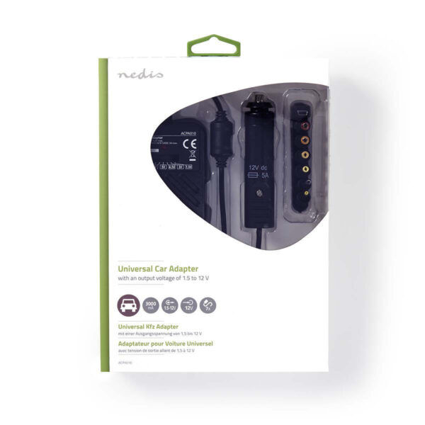 Universele DC-Stroomadapter | 36 W | 3 - 12 V DC | 1.20 m | 5.0 A | 7 plug(s) | Zwart - Afbeelding 3