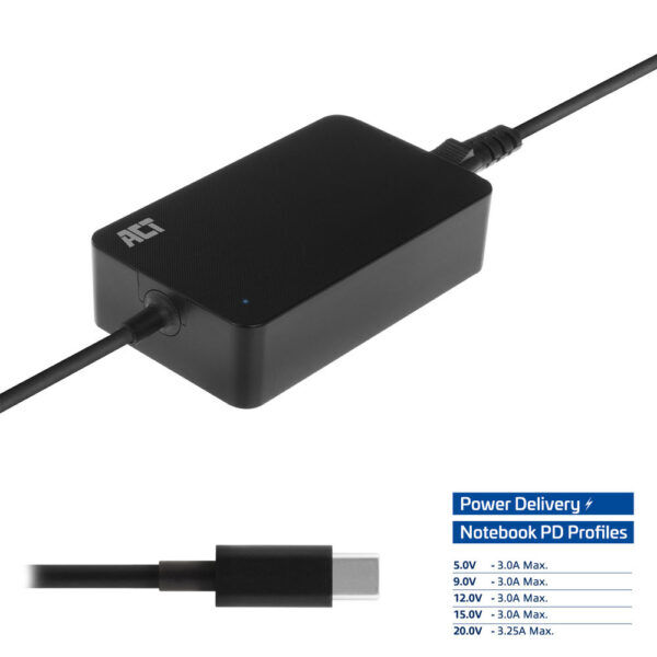 ACT USB-C Laptoplader 65W - Afbeelding 3
