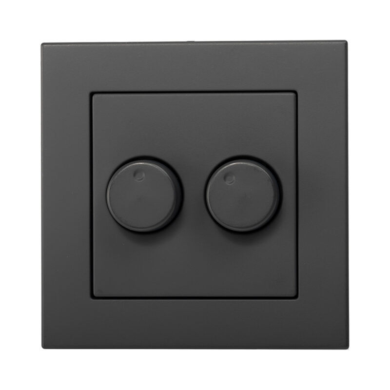 Product thumbnail Afdekplaat Duo-dimmer Mat Antraciet
