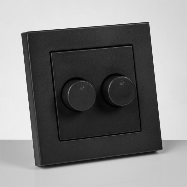 Afdekplaat Duo-dimmer Mat Antraciet - Afbeelding 3