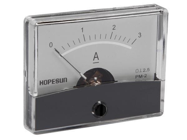 Product thumbnail ANALOGE PANEELMETER VOOR DC STROOMMETINGEN 3A DC / 60 x 47mm