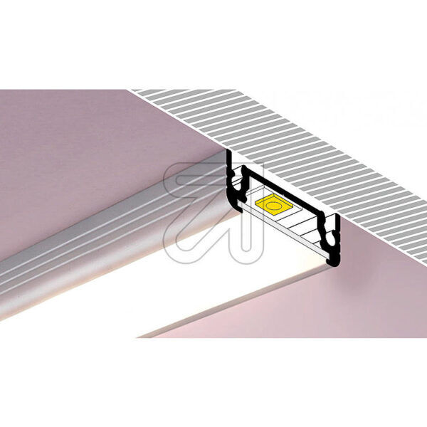 ALUMINIUM PROFIEL VOOR LEDSTRIPS - MET OPAAL DIFFUSORKAP EXTRA BREED - 2 meter - Afbeelding 2