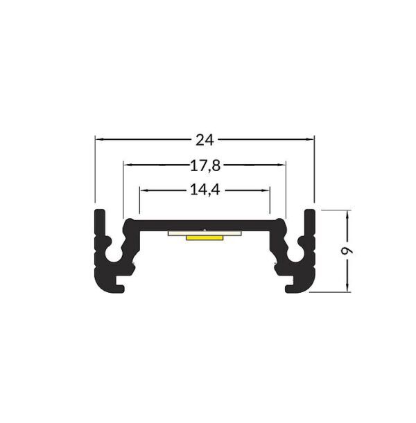 ALUMINIUM PROFIEL VOOR LEDSTRIPS - MET OPAAL DIFFUSORKAP EXTRA BREED - 2 meter - Afbeelding 5