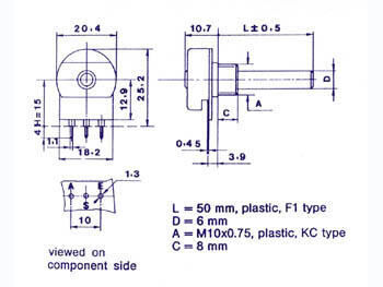 Product thumbnail POTMETER MONO LINEAR 4M7
