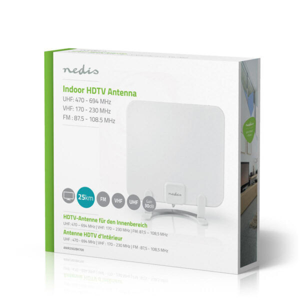 HDTV-Antenne voor Binnen | 0 - 25 km | Versterking 30 dB | FM / VHF / UHF | Wit - Afbeelding 7