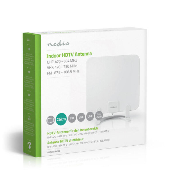 HDTV-Antenne voor Binnen | 0 - 25 km | Versterking 30 dB | FM / VHF / UHF | Wit - Afbeelding 8