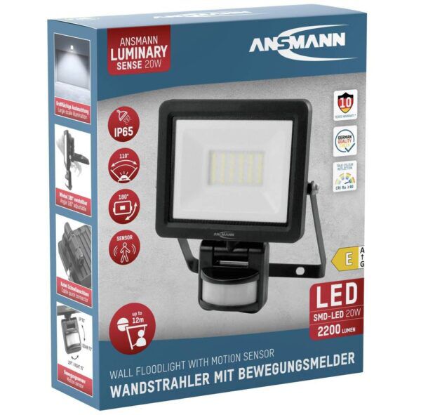 ANSMANN 20W LED-FLOODLIGHT MET BEWEGINGSSENSOR 5000K 2200 LUMEN - Afbeelding 4