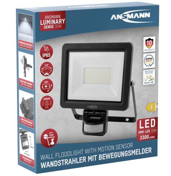 ANSMANN 30W LED-FLOODLIGHT MET BEWEGINGSSENSOR 5000K 3300 LUMEN - Afbeelding 4