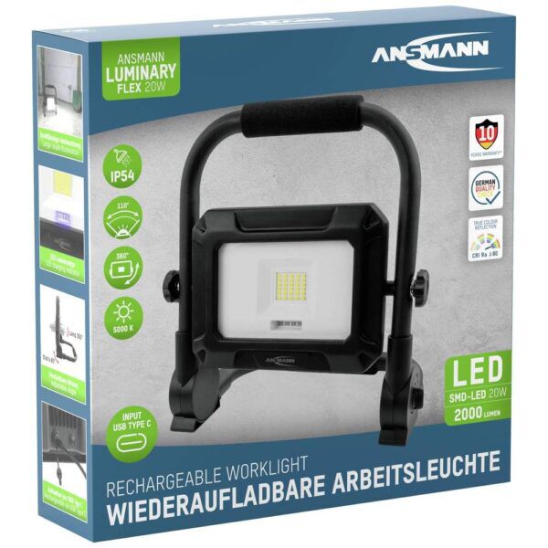 Ansmann FL20W-R Accubouwlamp 20W 2000 lm 5000K - Afbeelding 2