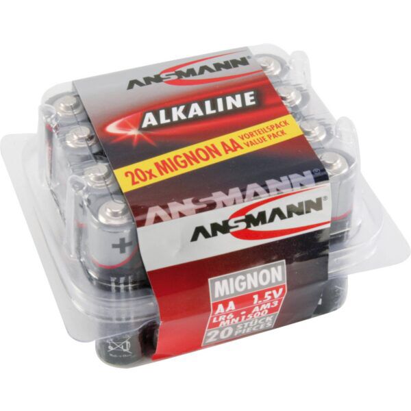 ANSMANN RED-LINE ALKALINE BATTERIJ AA / LR6 20 STUKS PER BOX - Afbeelding 2