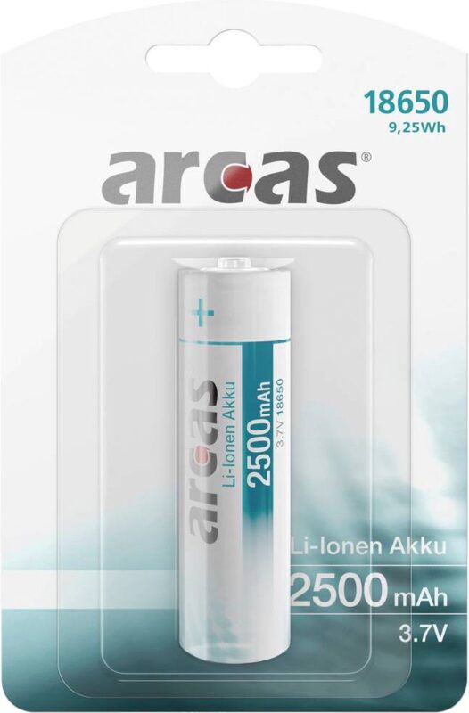 Product thumbnail ARCAS 18650 3.7V 2500MAH 68 x 19mm BUTTONTOP LI-ION ACCU