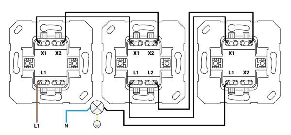 ION Kruisschakelaar inbouw basis - Afbeelding 2