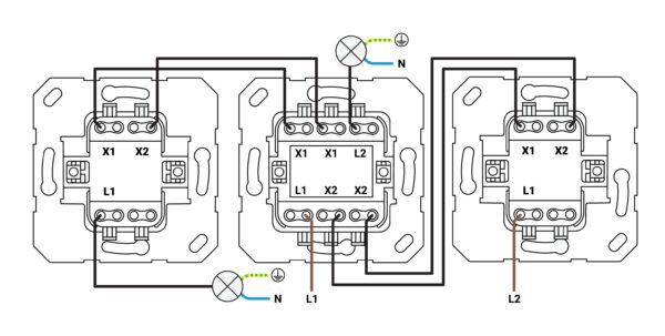 ION dubbele wisselschakelaar inbouw basis - Afbeelding 4