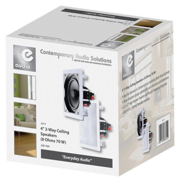 Vierkante inbouw plafond-luidsprekerset 6.5" (2 stuks) - Afbeelding 6