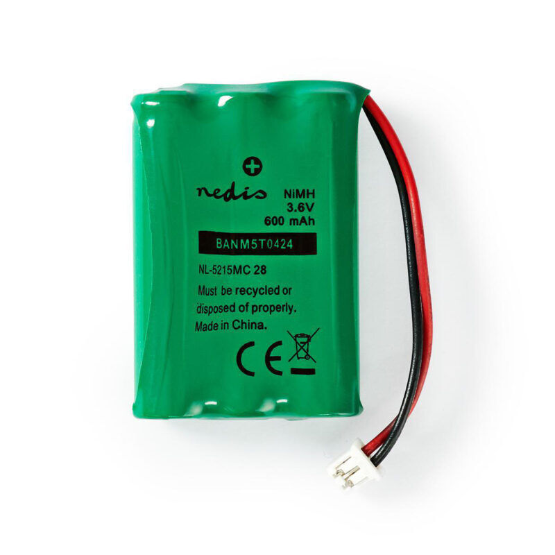 Product thumbnail Oplaadbare NiMH-Batterij | 3.6V | 600mAh | 2-Draads-Telefoonconnector