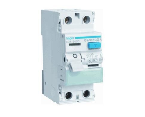 Product thumbnail Aardlekschakelaar 30mA/40A 2-polig 1P+N CDA540G