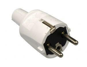 Product thumbnail PVC stekker wit + randaarde + penaarde