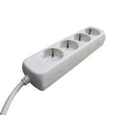 Product thumbnail 4-voudige stekkerdoos randaarde 3 meter wit (3 x 1 mm²)