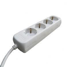 Product thumbnail 4-voudige stekkerdoos randaarde 5 meter wit (3 x 1 mm²)