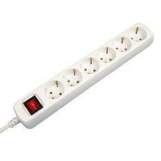 Product thumbnail 6-voudige stekkerdoos met schakelaar 3 meter wit 3x1,5mm²