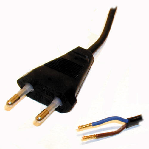 Product thumbnail Aansluitsnoer | Eurostekker | 2 meter | 2×0.75 mm² | ovaal zwart