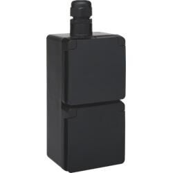 Product thumbnail Niko Hydro Zwart spuitwaterdicht 2V stopcontact met randaarde verticaal