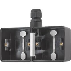 Product thumbnail Niko Hydro Zwart opbouwbak 2V horizontaal met M20 wartelinvoer