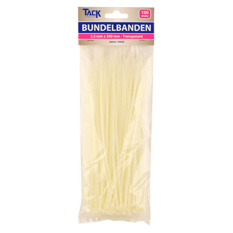 Product thumbnail Bundelbanden HQ 2.5 x 200mm 100st. transparant wit