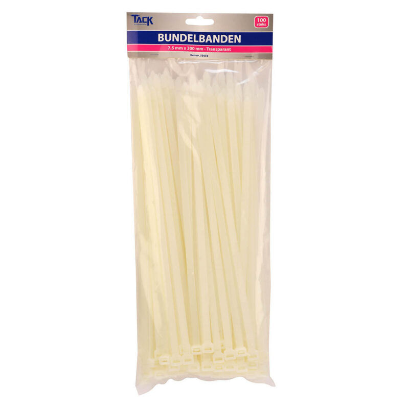Product thumbnail Bundelbanden HQ 7.5 x 300mm 100st. transparant wit