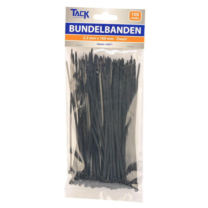 Product thumbnail Bundelbanden HQ 2.5 x 160mm 100st. zwart