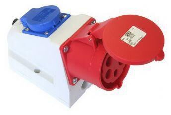 Product thumbnail CEE kracht-WCD opbouw 16A 5-polig bus + 230V schuko wcd