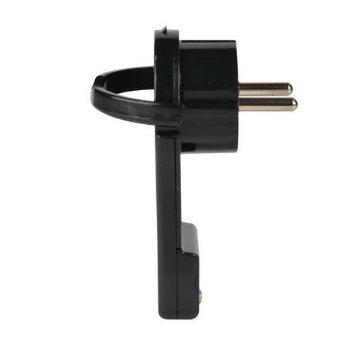 Product thumbnail Zwarte stekker extra plat haaks + randaarde