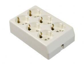 Product thumbnail Tafelcontactdoos 6V + RA schroefbaar wit