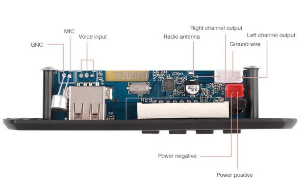 MP3-speler Module Bluetooth/MP3/USB/FM/AUX + Afstandsbediening - Afbeelding 2
