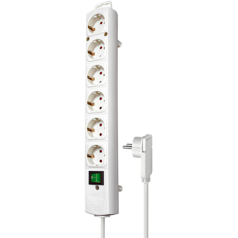 Product thumbnail 6-voudige monteerbare stekkerdoos Comfort-Line 2 meter wit