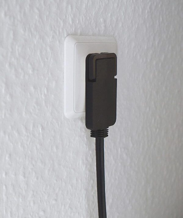 PVC verlengkabel met platte haakse stekker | 2 meter | zwart - Afbeelding 3