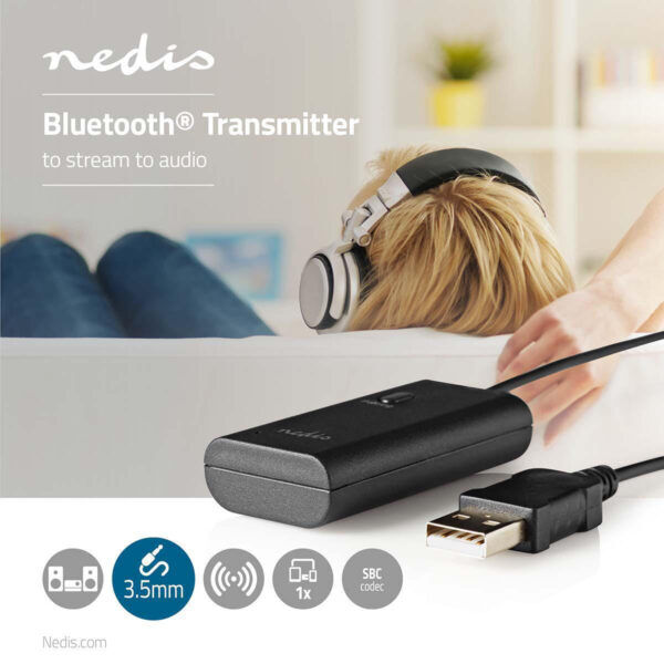 Nedis | Bluetooth-Zender | Input: 1x AUX | Zwart - Afbeelding 6
