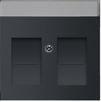 Product thumbnail Busch-Jaeger Centraalplaat RJ45 2-voudig Future Linear Mat Zwart