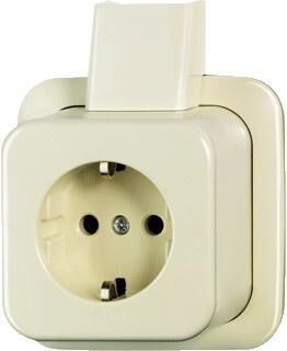 Product thumbnail Busch-Jaeger SI enkele wandcontactdoos met randaarde opbouw