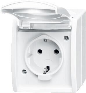 Product thumbnail Busch-Jaeger Spatwaterdichte Enkele Wandcontactdoos Wit