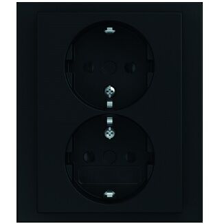 Product thumbnail Busch-Jaeger Wandcontactdoos 2-voudig randaarde Future Linear Mat Zwart