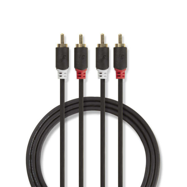 Stereo-Audiokabel | 2x RCA Male | 2x RCA Male | 5 meter