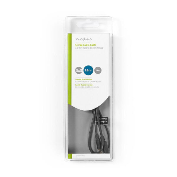 Jack-Audiokabel | 3,5mm Male - 3,5mm Female | 1 meter - Afbeelding 3
