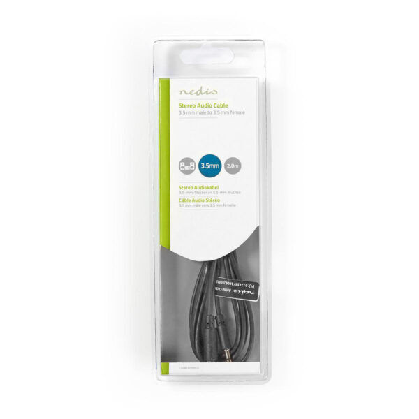 Jack-Audiokabel | 3,5mm Male - 3,5mm Female | 2 meter - Afbeelding 3