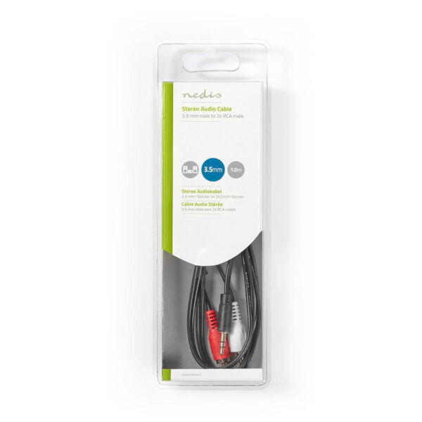 Stereo-Audiokabel | 3,5 mm Male - 2x RCA Male | 1 meter - Afbeelding 3
