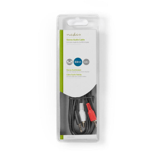 Stereo-Audiokabel | 3,5 mm Male - 2x RCA Male | 2 meter - Afbeelding 3