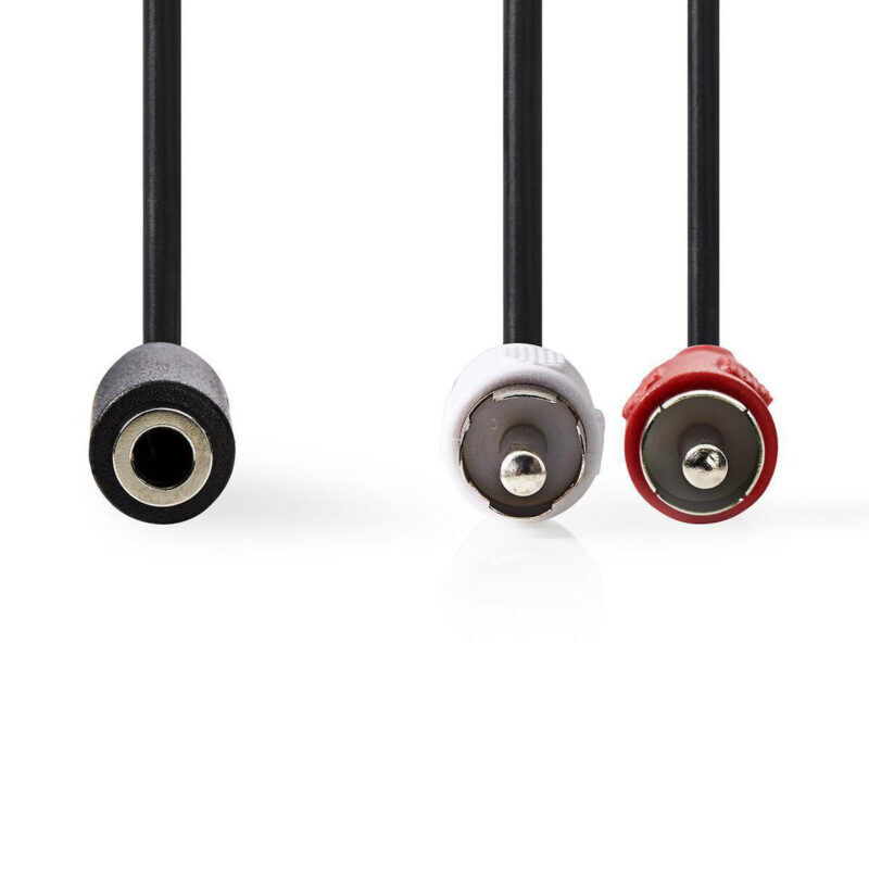 Product thumbnail Stereo-Audiokabel | 2x RCA Male - 3,5 mm Female | 0,2 meter